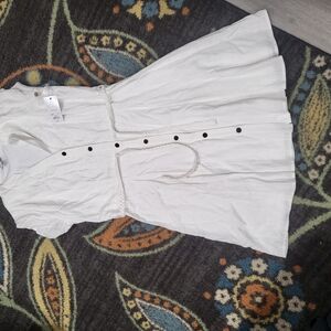 Nine WEST White Button-Down Dress